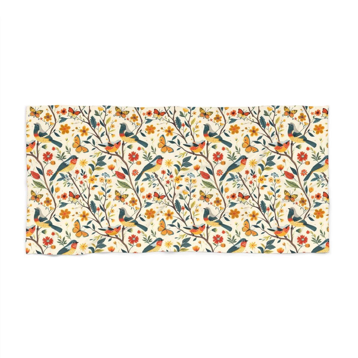 Tree Birds Luxurious Beach Towel - Available in 2 sizes.