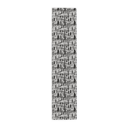Spooky Gothic Cemetery Chic Halloween Table Runner - Cotton Twill - Available in 2 sizes: 16" x 72" and 16" x 90".