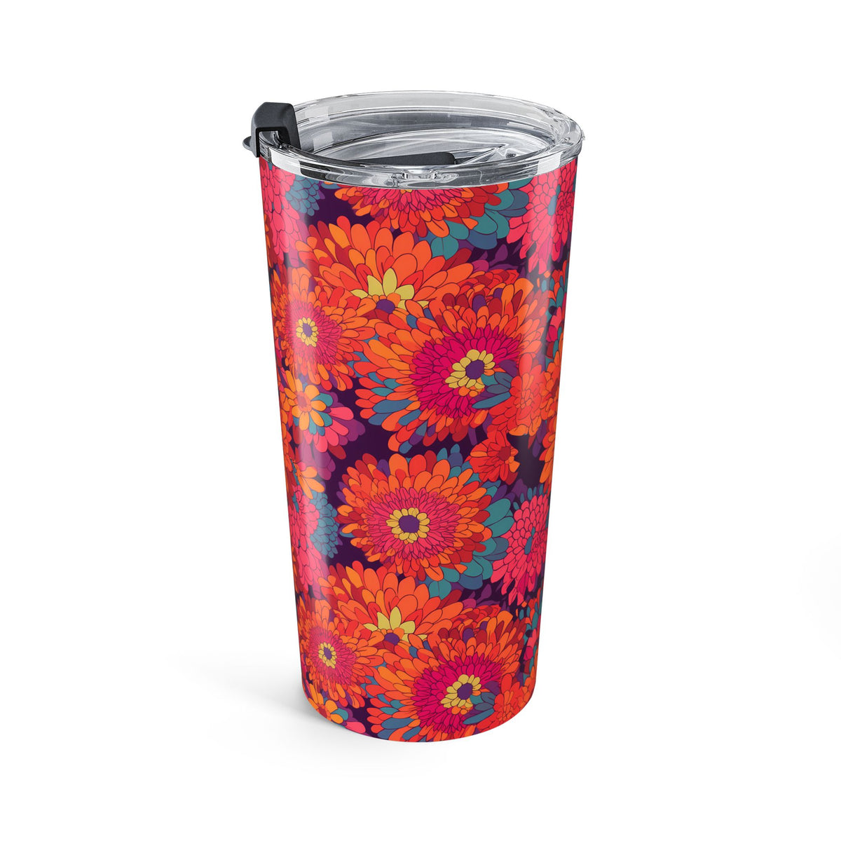 On Fire Flower Power Insulated Tumbler - 20 oz. Stainless Steel, Glossy Finish