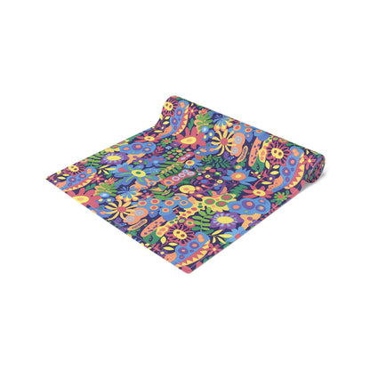 Groovy Garden Table Runner - Cotton Twill - Available in 2 sizes: 16" x 72" and 16" x 90".