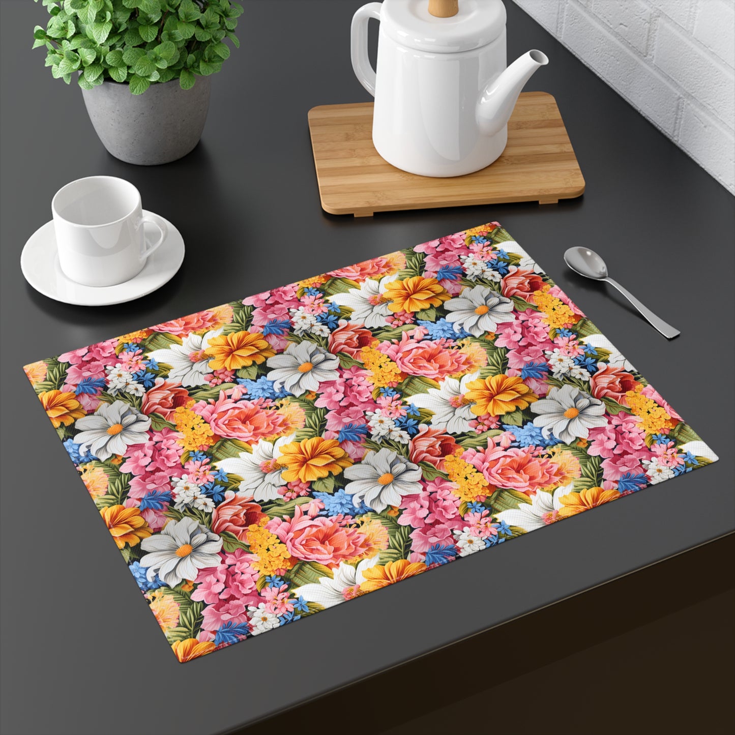 Chic Floral Placemat - 18" x 14".