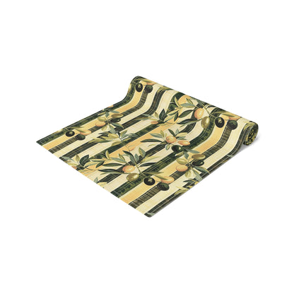 Golden Olive Grove Table Runner - Cotton Twill - Available in 2 sizes: 16" x 72" and 16" x 90".