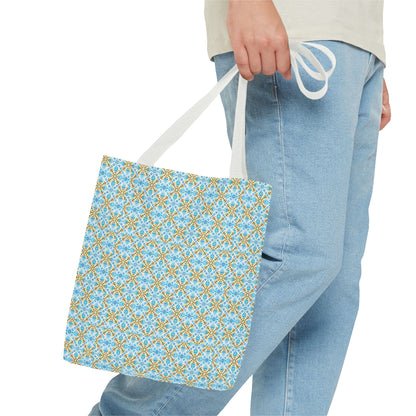 Mediterranean Mosaic Tote Bag - Cool, Calm, Collected - Carry Mediterranean Charm Everywhere! Available in 3 sizes.