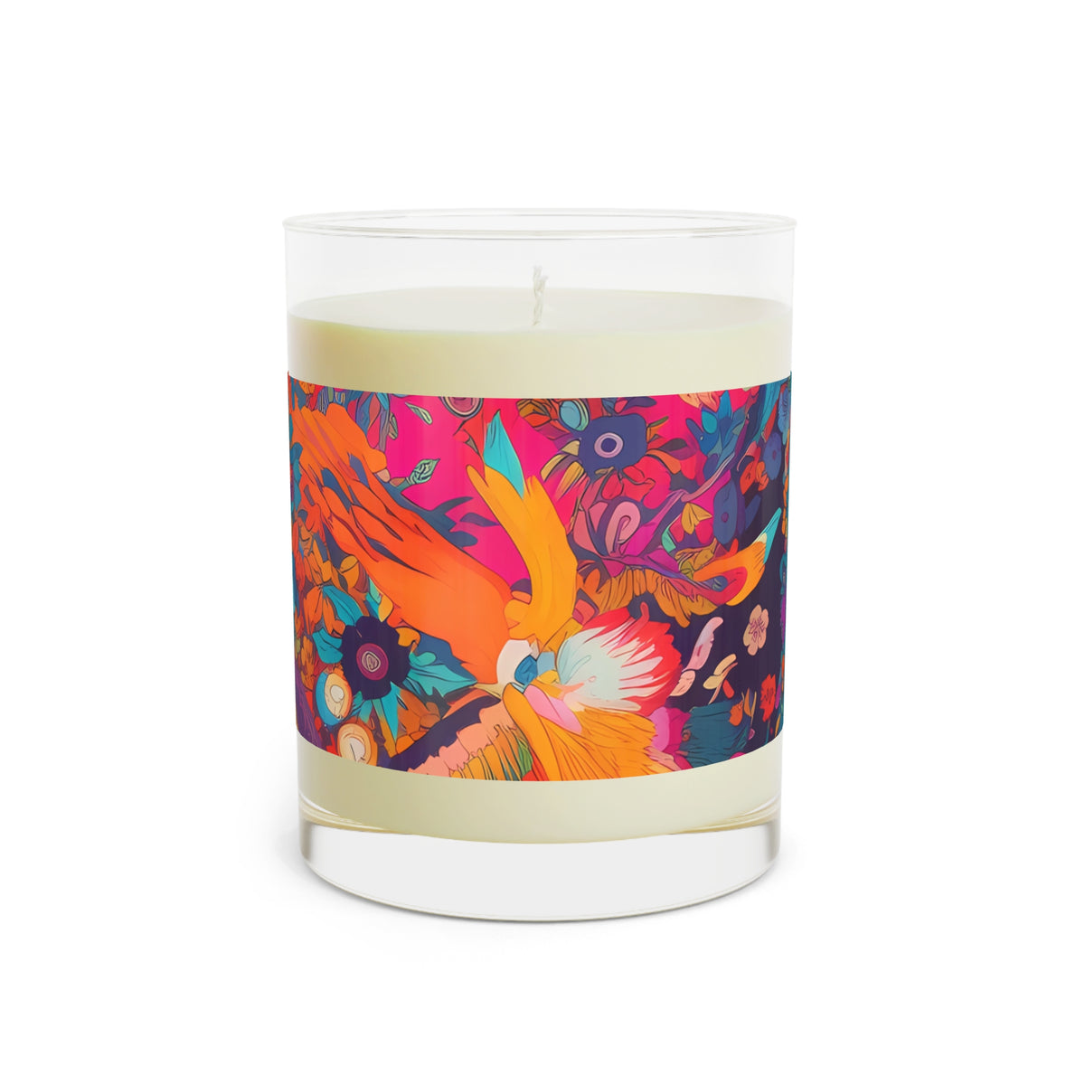 Kaleidoscopic Floral Dance 100% Soy Wax Scented Candle - 11 oz. Full-Glass, Phthalate-Free & Lead-Free - Three Fragrance Options