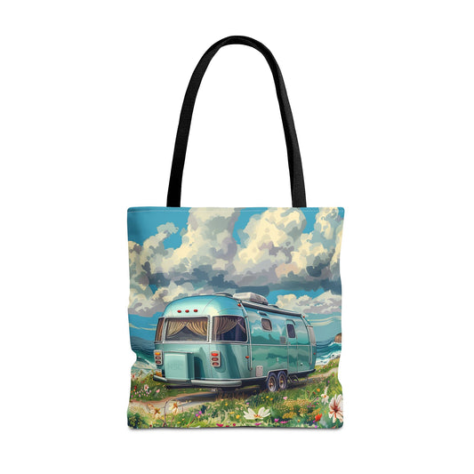 Retro Bliss Adventure Tote Bag - Adventure Awaits, Vintage Style! Available in 3 sizes.