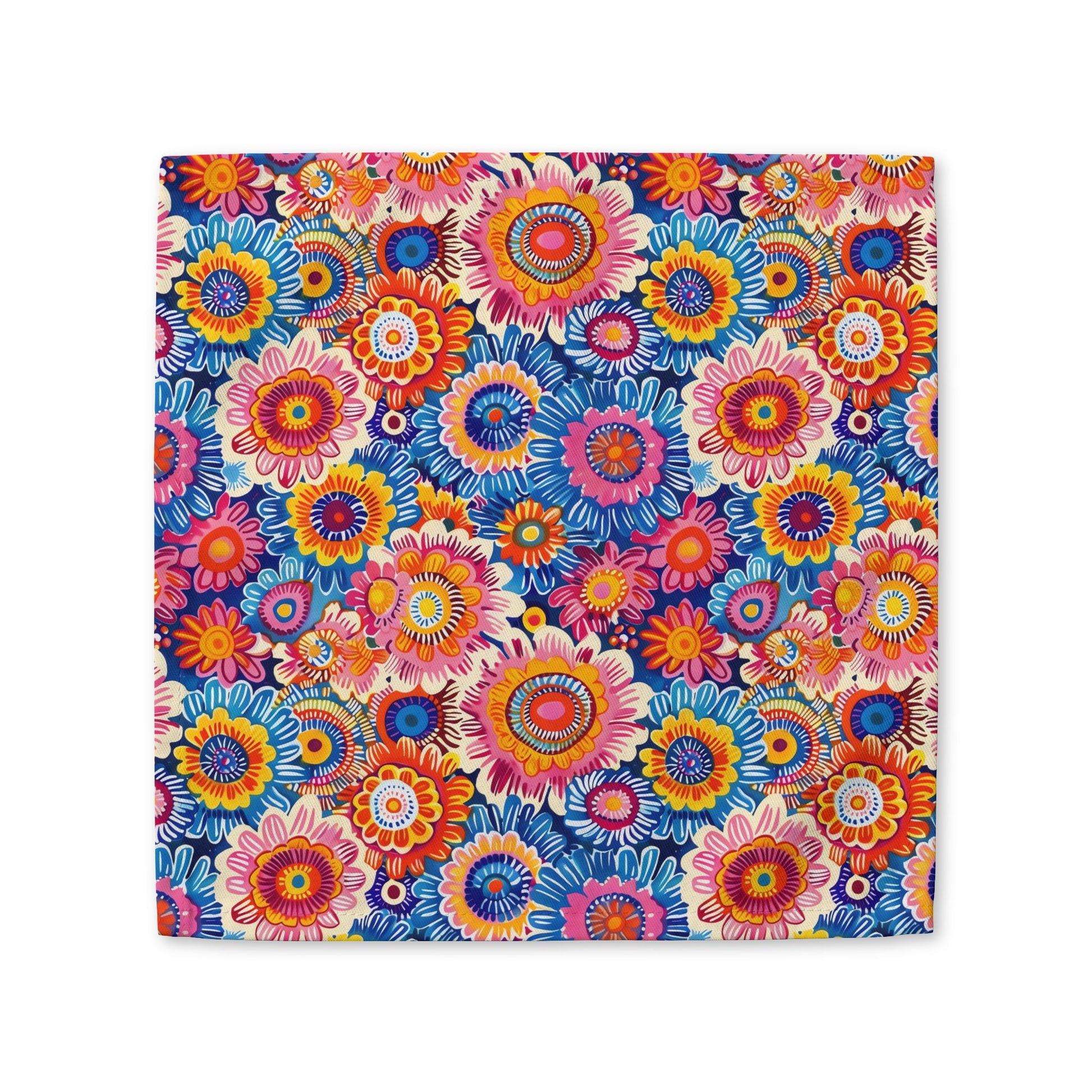 Crayon Blossom Whimsy cotton twill napkin
