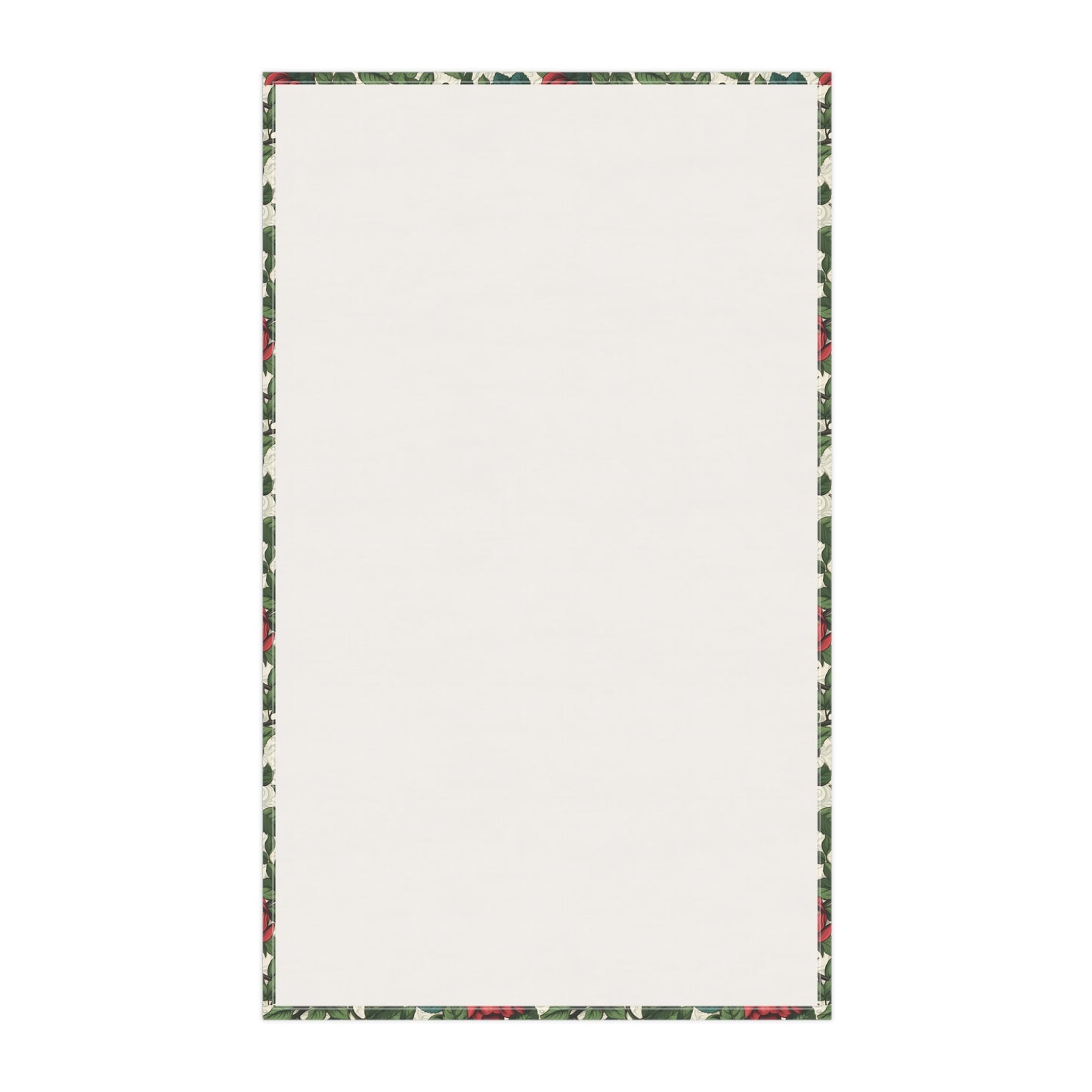 Classic Red Rose & Vine Kitchen Towel - Cotton Twill - 18" x 30"
