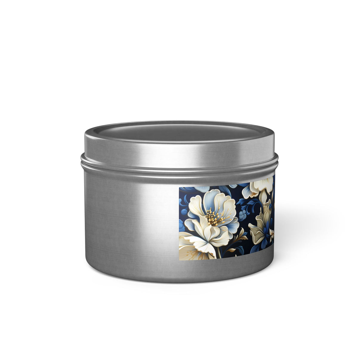 Whitman Floral Tin Candle. A Poet's Garden in a Tin. Available in 2 sizes, 3 finishes, and 5 scents.