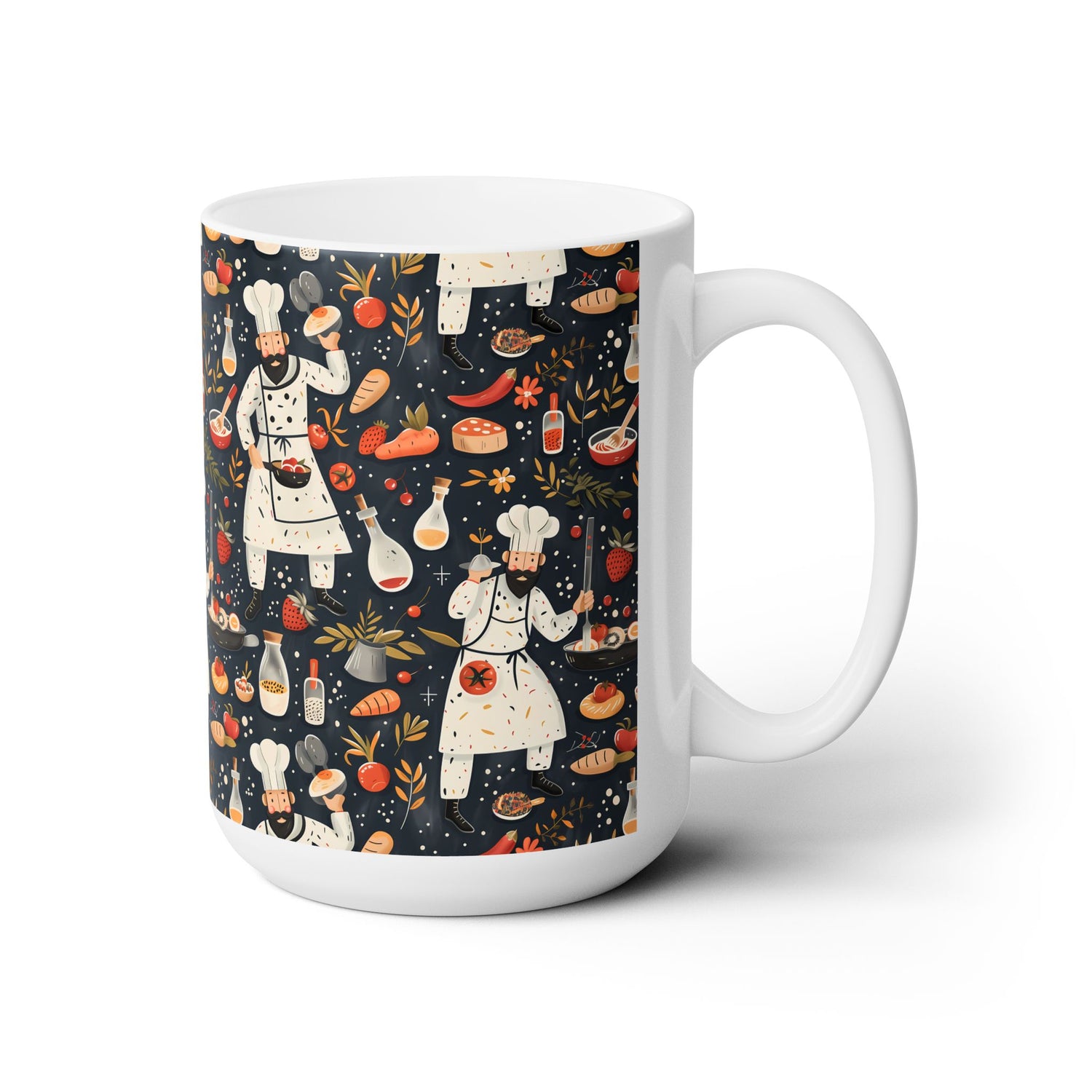 Chef's Delight Ceramic Mug - 15 oz. - Sip in Style with a Dash of Culinary Charm!