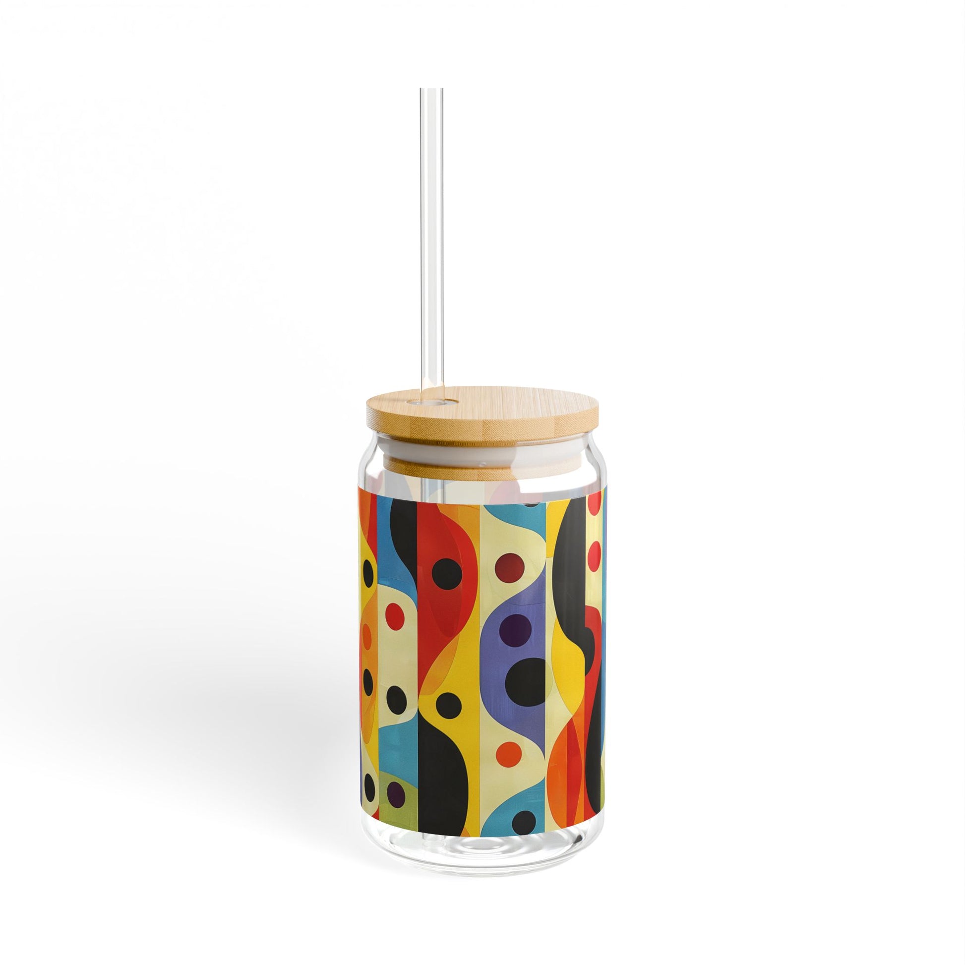Linear Mesa Sipper Glass Tumbler - 16 oz - Sip in Style with a Bold Pop of Color!