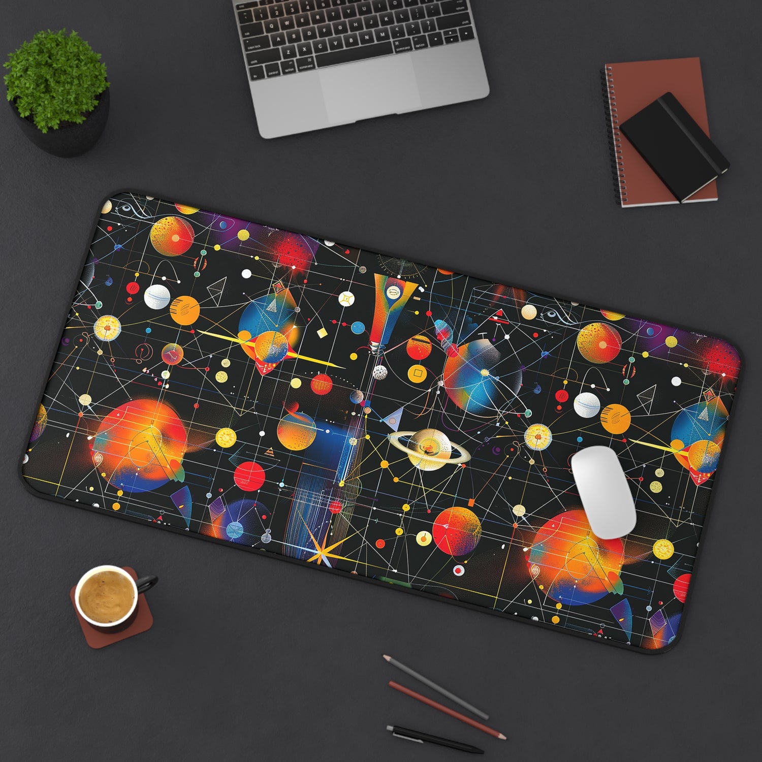 Galactic Space Grid Desk Mat (Desk Pad) - Navigate the Cosmos from your Desk! Available in 3 sizes.
