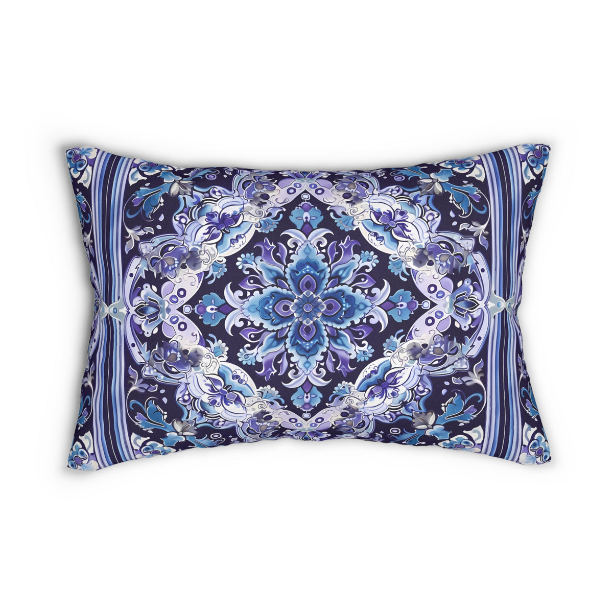 Midnight Mosaic Lumbar Pillow - Spun Polyester - Double-Sided Print - Concealed Zipper - 20 x 14