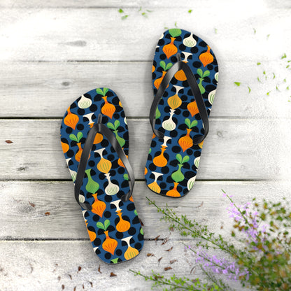 Mod Floating Vases Flip Flops. 5/8" Thick Comfortable Summer or Winter Gym/Sauna Footwear for Men and Women.
