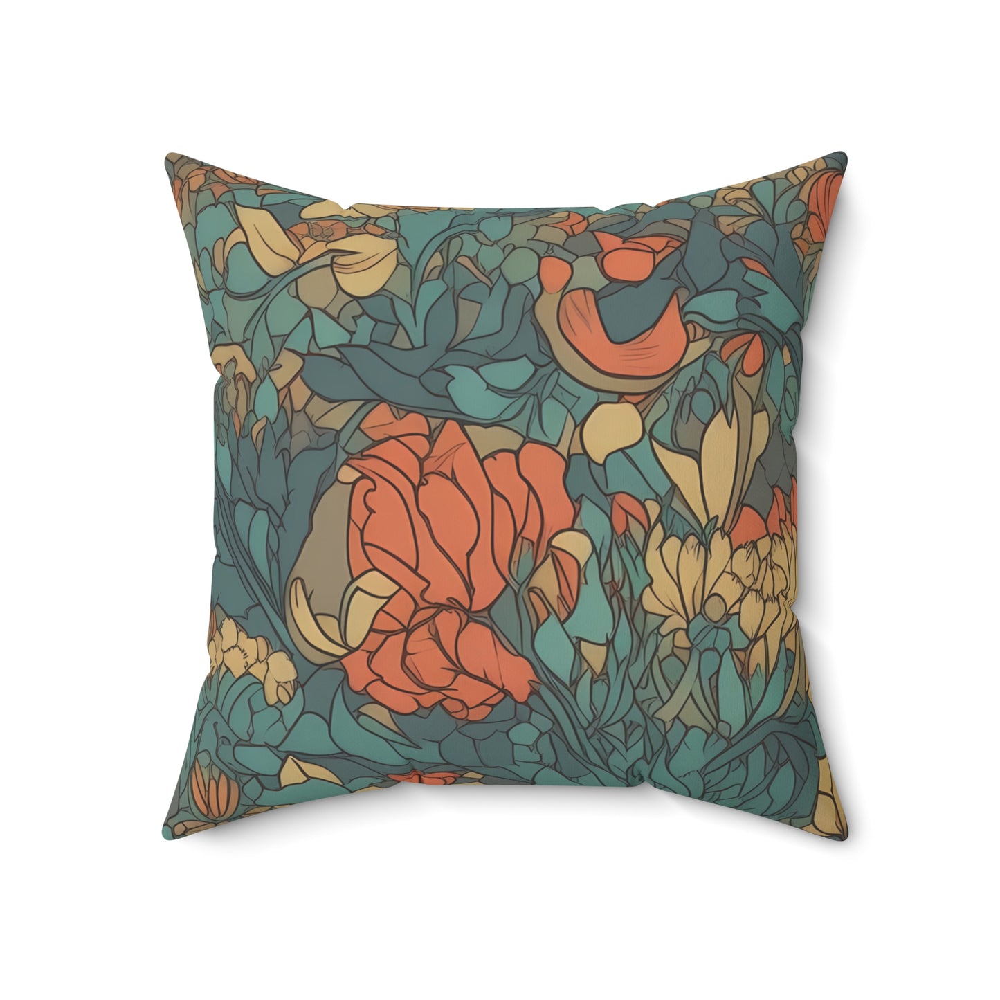 Bohemian Stained Glass Serenity Square Throw Pillow - Spun Polyester - Double-Sided Print - Concealed Zipper - Available in 4 sizes