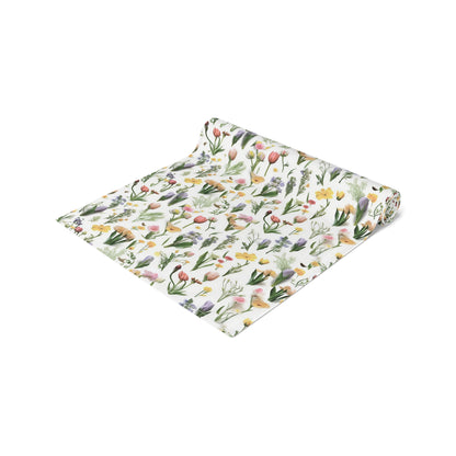 Spring Floral Table Runner - Cotton Twill - Available in 2 sizes: 16" x 72" and 16" x 90".