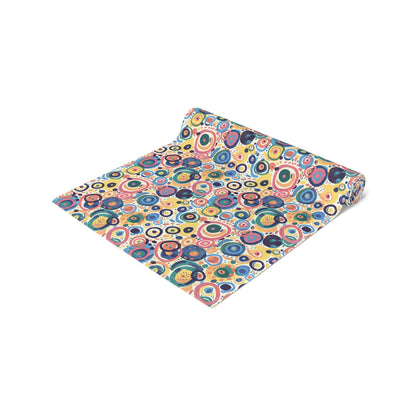Pop Art Swirls Table Runner - Cotton Twill - Available in 2 sizes: 16" x 72" and 16" x 90".