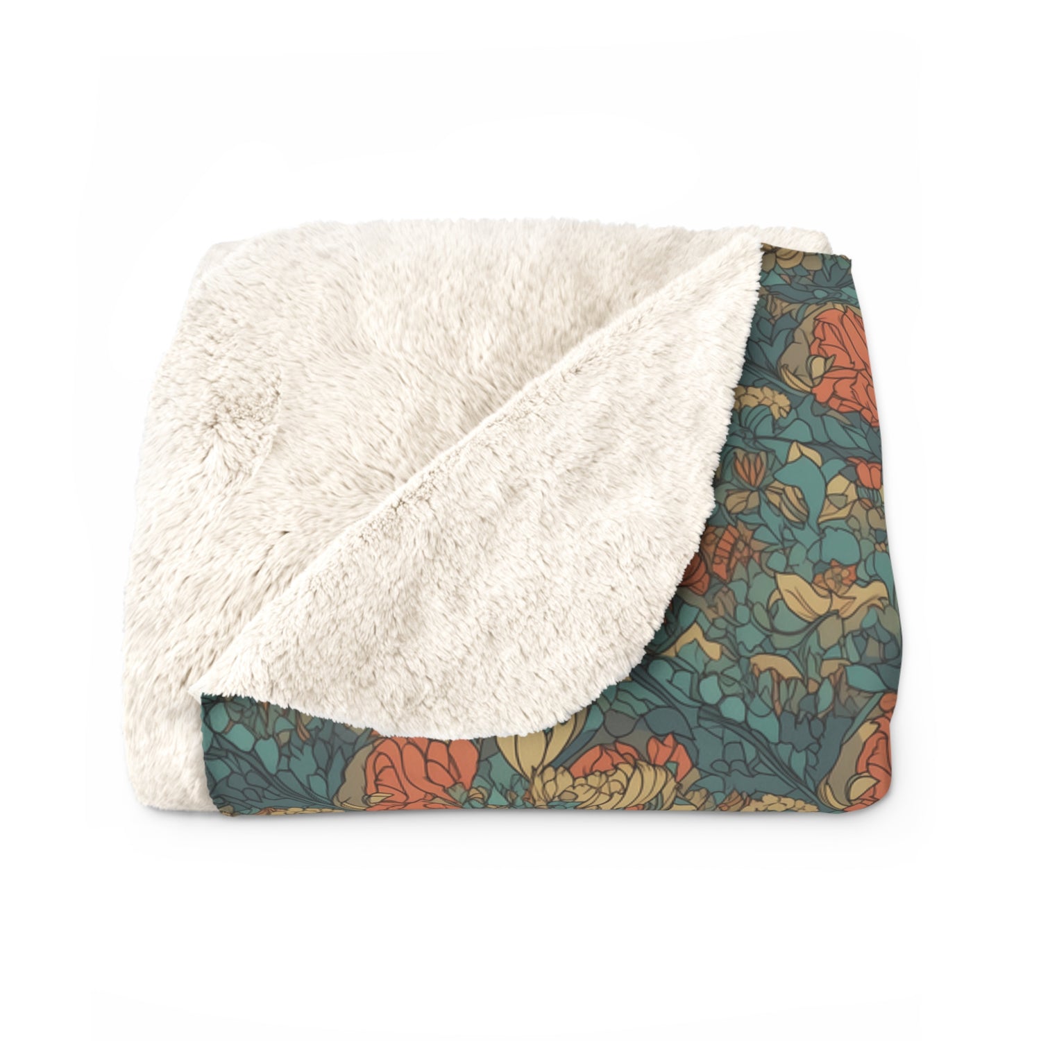 Bohemian Stained Glass Serenity Sherpa Fleece Blanket - A Tapestry of Tranquility! Available in 2 sizes.