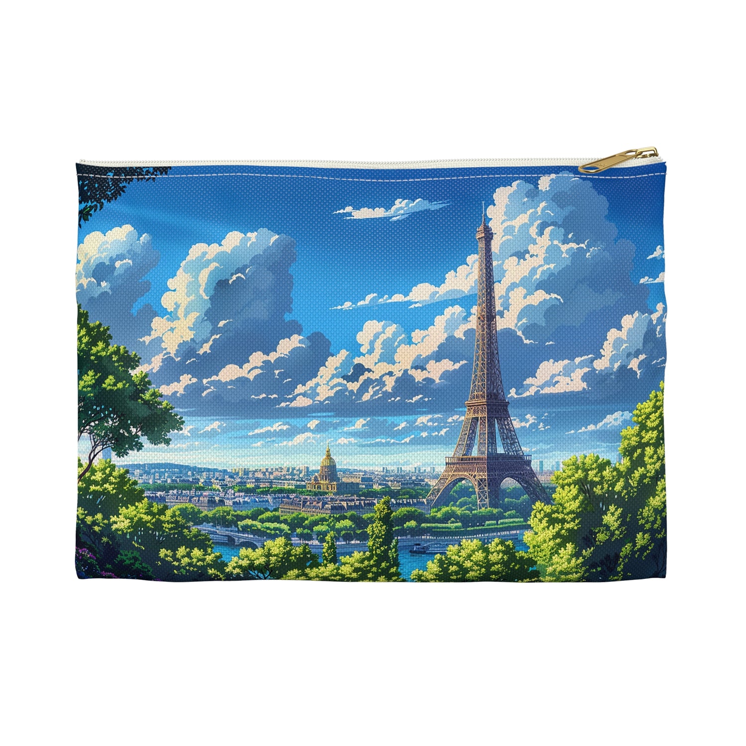 Parisian Eiffel Tower Dreamscape Accessory Pouch - Carry the Romance of Paris Wherever You Wander! Available in 2 sizes.