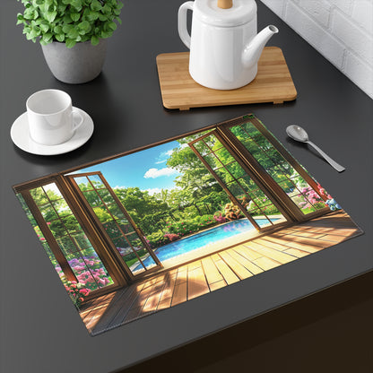 Garden View Retreat Placemat - 18" x 14".