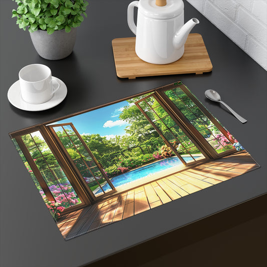 Garden View Retreat Placemat - 18" x 14".