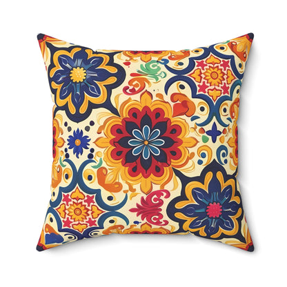 Moorish Mosaic Majesty Square Throw Pillow - Spun Polyester - Double-Sided Print - Concealed Zipper - Available in 7 sizes