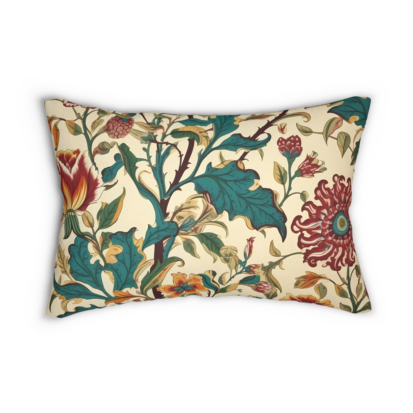 Baroque Fall Floral Tapestry Lumbar Pillow - Spun Polyester - Double-Sided Print - Concealed Zipper - 20" x 14"