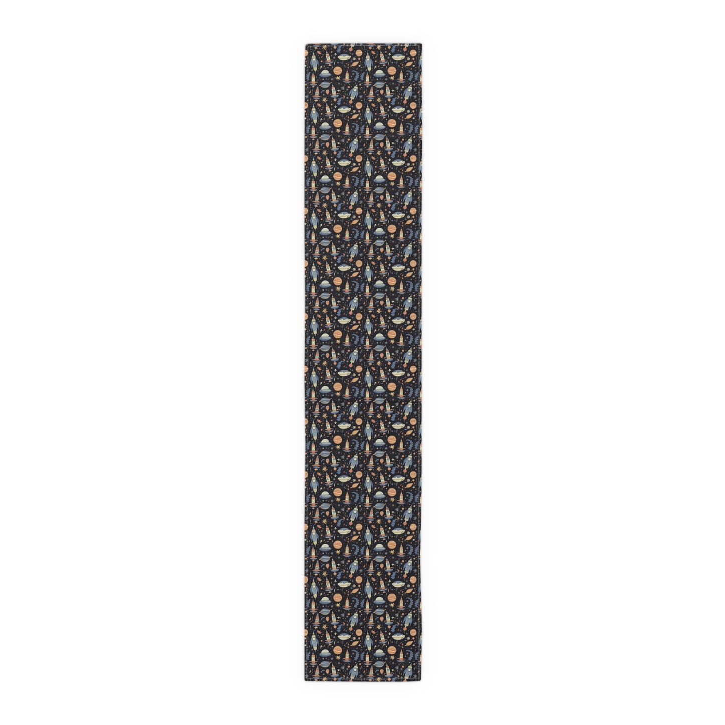 Galactic Space Rocket Romp Table Runner - Cotton Twill - Available in 2 sizes: 16" x 72" and 16" x 90".