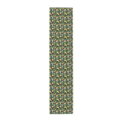Classic Fruit & Floral Table Runner - Cotton Twill - Available in 2 sizes: 16" x 72" and 16" x 90".