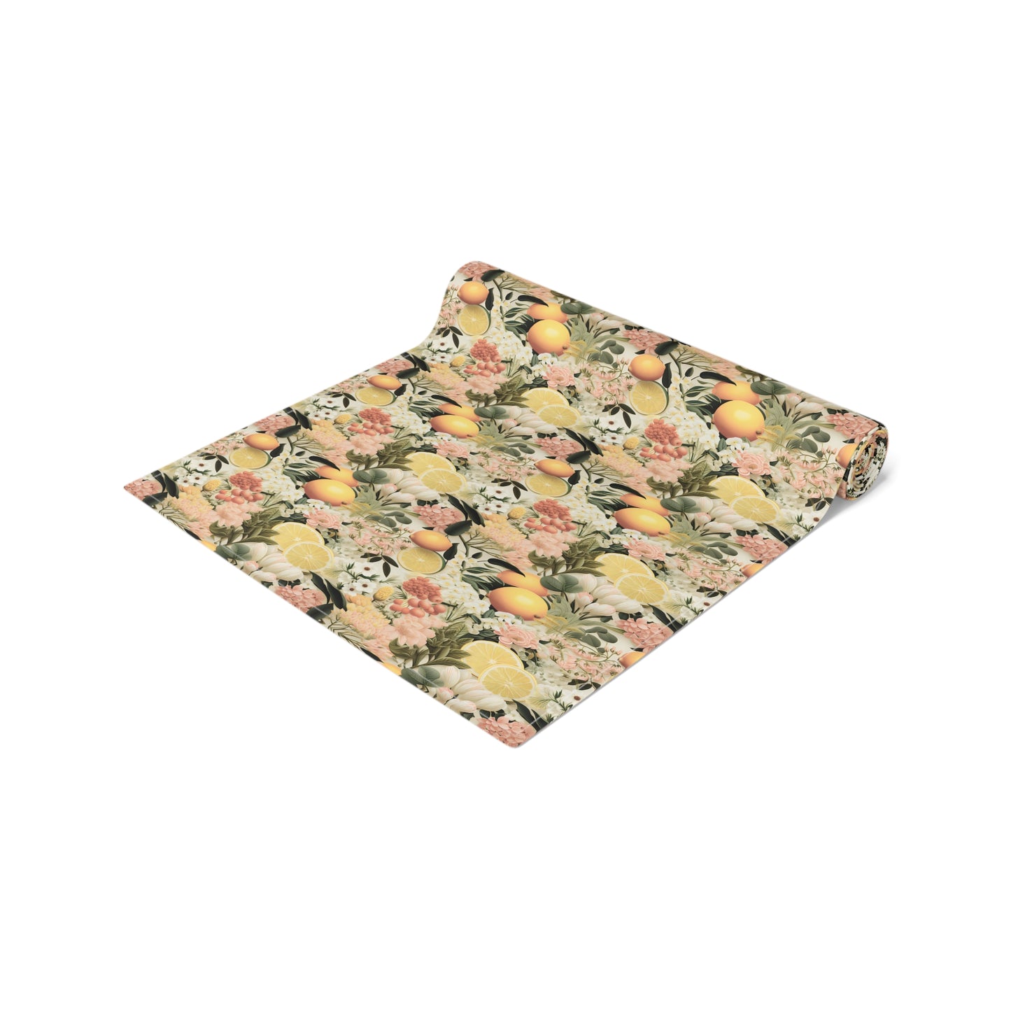 Old World Citrus Delight Table Runner - Cotton Twill - Available in 2 sizes: 16" x 72" and 16" x 90".