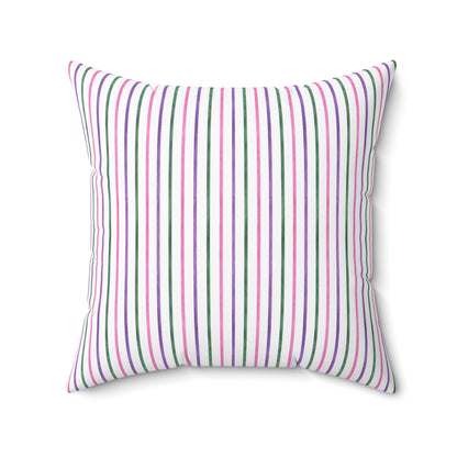 Sorbet Stripe Square Throw Pillow - Spun Polyester - Double-Sided Print - Concealed Zipper - Available in 4 sizes