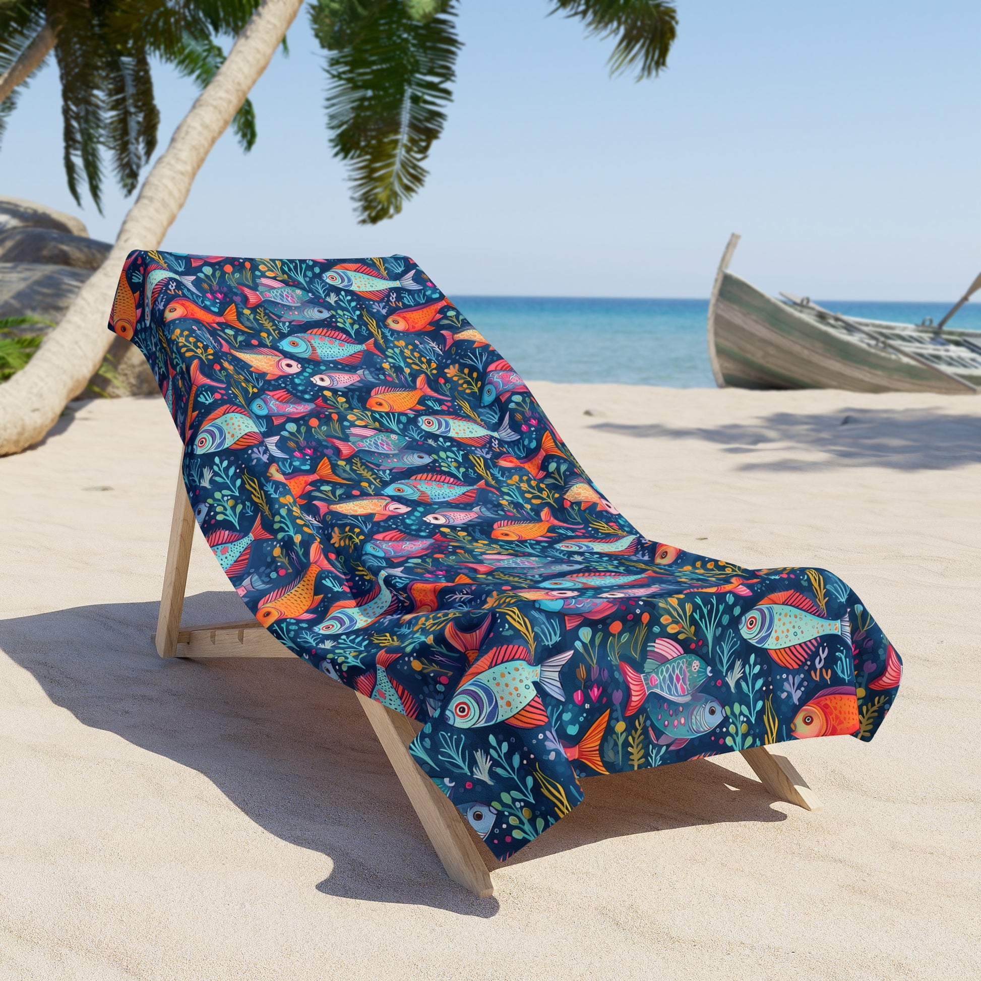 Fun Fish Luxurious Beach Towel - Dive into Adventures with our Fun Fish Towel! Available in 2 sizes.