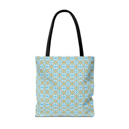 Mediterranean Mosaic Tote Bag - Cool, Calm, Collected - Carry Mediterranean Charm Everywhere! Available in 3 sizes.