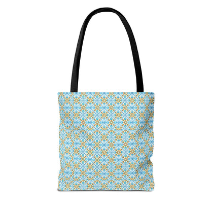 Mediterranean Mosaic Tote Bag - Cool, Calm, Collected - Carry Mediterranean Charm Everywhere! Available in 3 sizes.