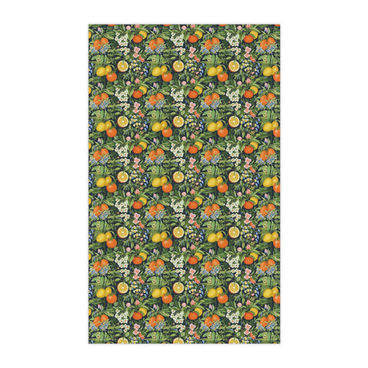 Classic Fruit & Floral Kitchen Towel - 100% Cotton Twill.