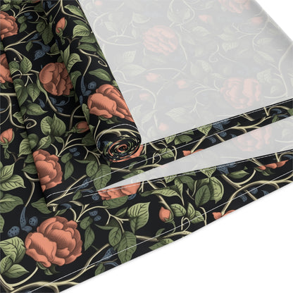 Red Red Rose Table Runner - Cotton Twill - Available in 2 sizes: 16" x 72" and 16" x 90".