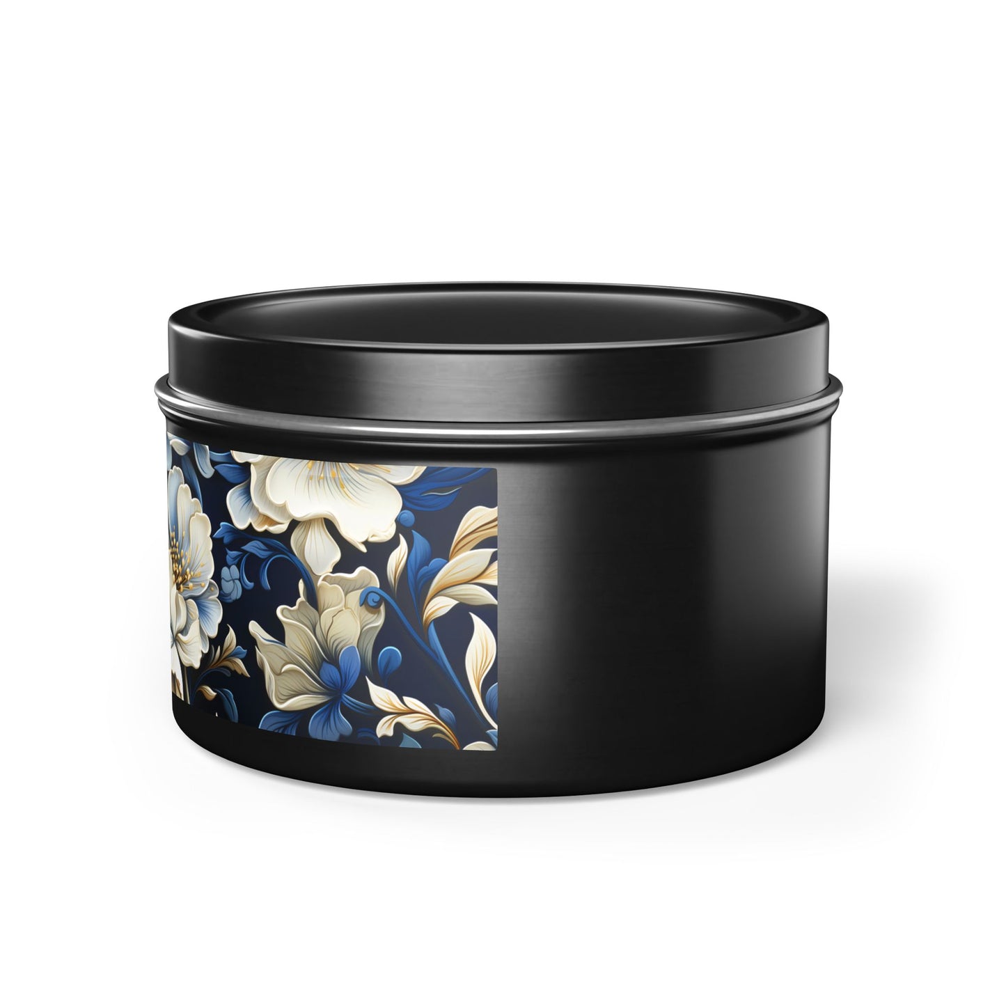 Whitman Floral Tin Candle. A Poet's Garden in a Tin. Available in 2 sizes, 3 finishes, and 5 scents.