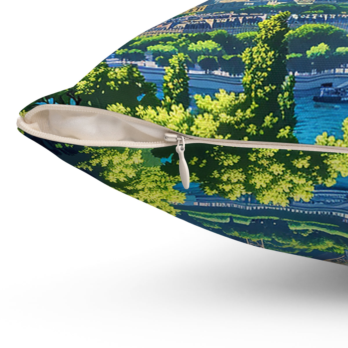 Parisian Eiffel Tower Dreamscape Square Throw Pillow - Spun Polyester - Double-Sided Print - Concealed Zipper - Available in 7 sizes