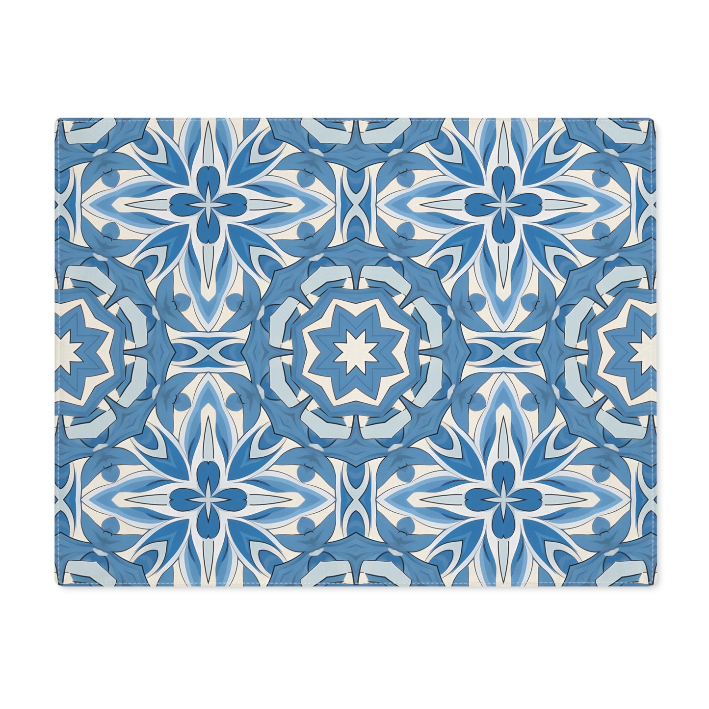 Delft Blue Star Tile Placemat - 18" x 14".