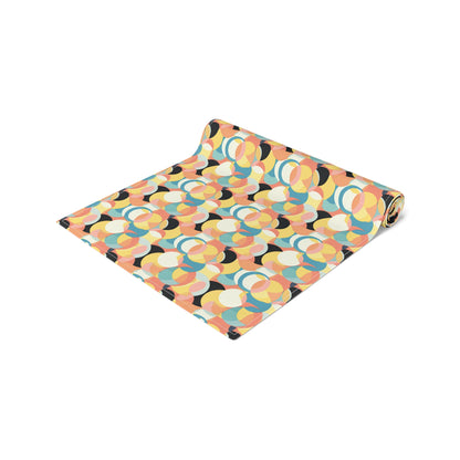 Mod Circle Medley Table Runner - Cotton Twill - Available in 2 sizes: 16" x 72" and 16" x 90".