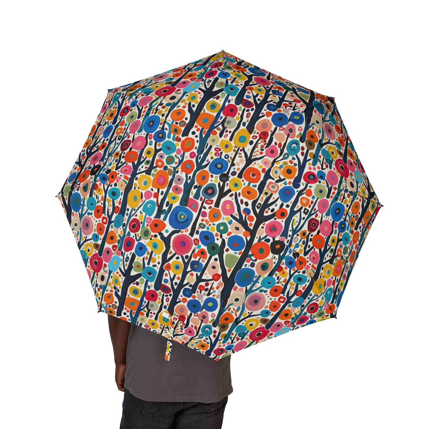 Poppy Forest Foldable Umbrella - Compact Semi-Automatic Travel Umbrella