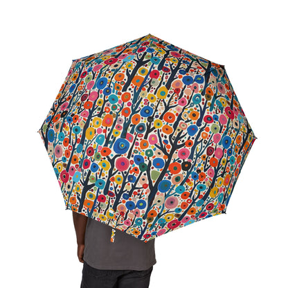 Poppy Forest Foldable Umbrella - Compact Semi-Automatic Travel Umbrella