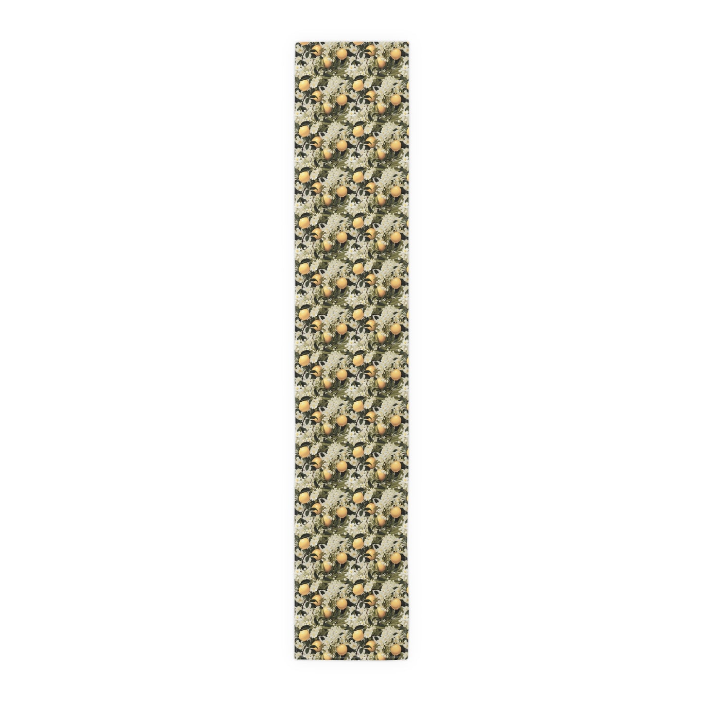 Lemony Blossoms Table Runner - Cotton Twill - Available in 2 sizes: 16" x 72" and 16" x 90".