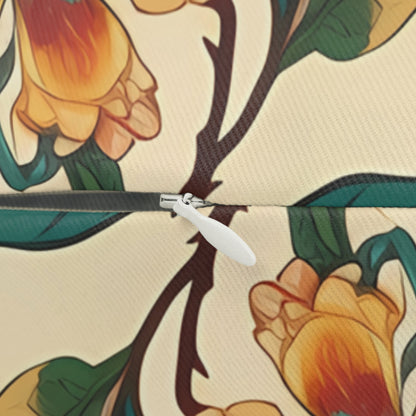 Baroque Fall Floral Tapestry Lumbar Pillow - Spun Polyester - Double-Sided Print - Concealed Zipper - 20" x 14"