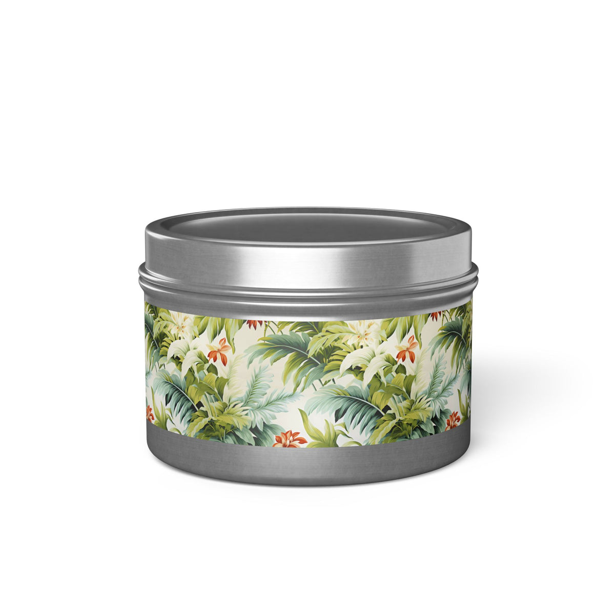 Tropical St. Lucia Palms Tin Candle. Island Serenity To Go. Available in 2 sizes, 3 finishes, and 5 scents.