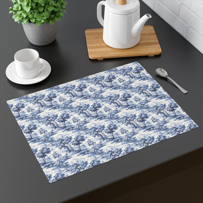 Blue & White English Countryside Placemat - 18" x 14".