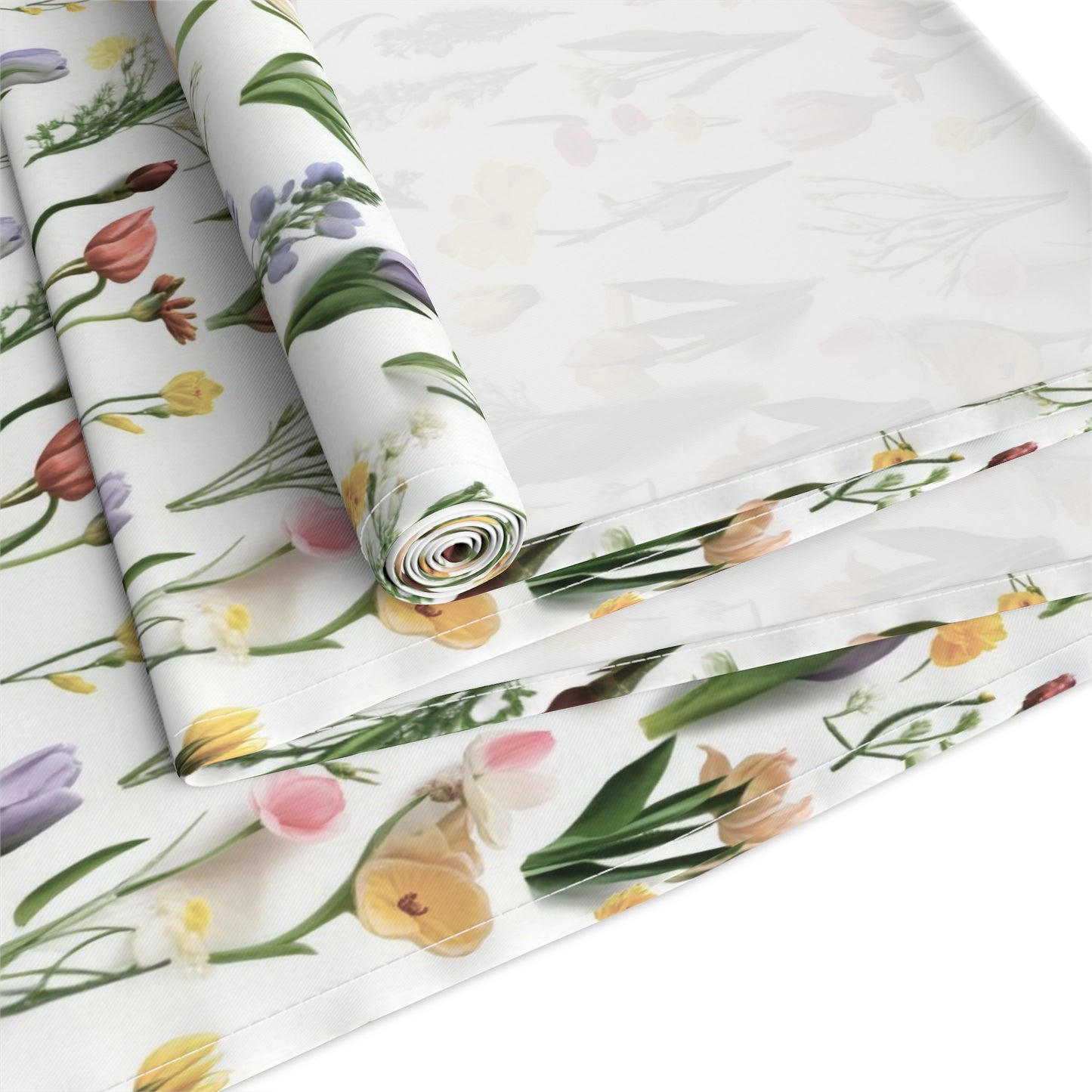 Spring Floral Table Runner - Cotton Twill - Available in 2 sizes: 16" x 72" and 16" x 90".