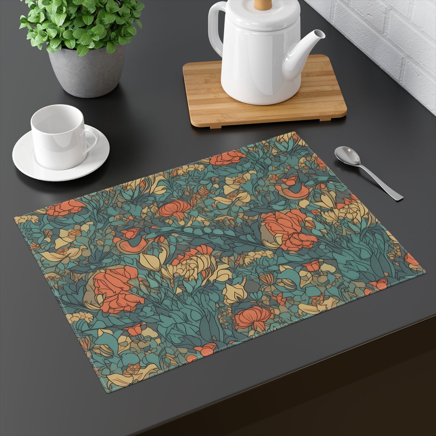 Bohemian Stained Glass Serenity Placemat - 18" x 14".