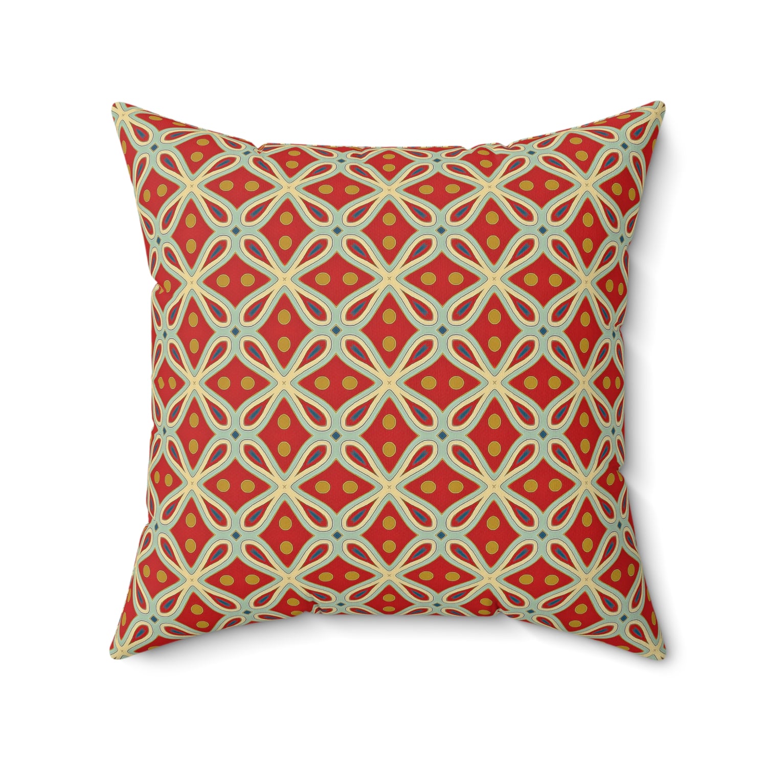 Clover Cascade Arabesque Square Throw Pillow - Spun Polyester - Double-Sided Print - Concealed Zipper - Available in 4 sizes.