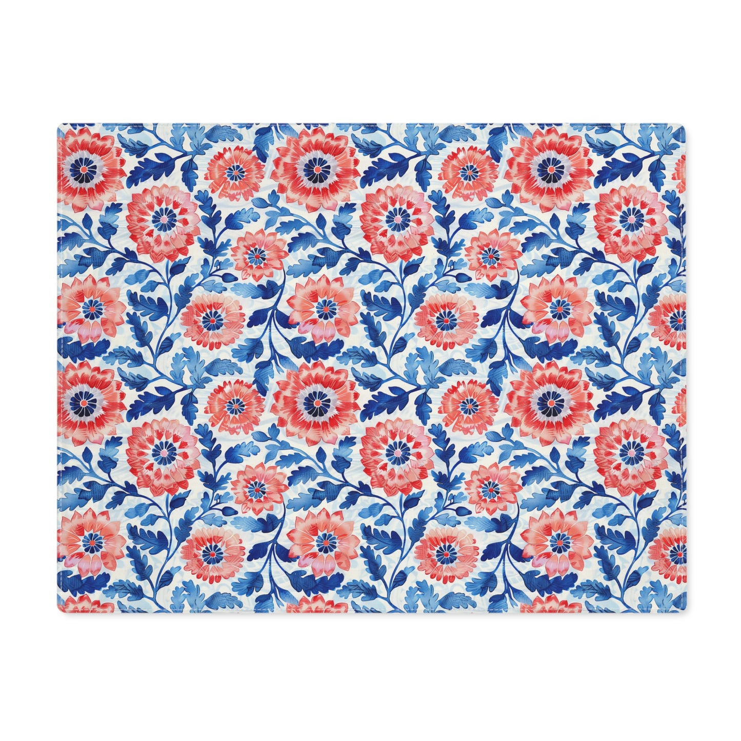Whimsical Batik Blossoms Placemat - 18" x 14".