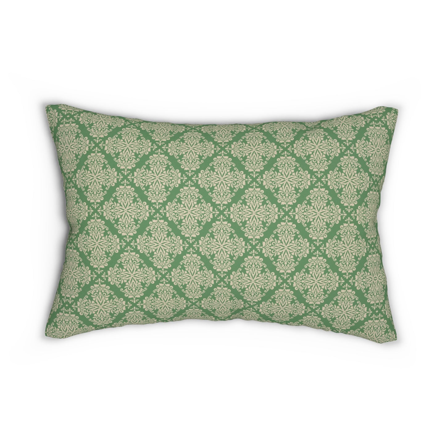Emerald Flourish Lumbar Pillow - Spun Polyester - Double-Sided Print - Concealed Zipper - 20" x 14"